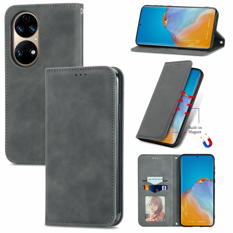 Retro Skin Feel Business Magnetic Horizontal Flip Leather Case with Holder & Card Slots & Wallet & Photo Frame, For Huawei P50, For Honor 50 SE, For Honor 50, For Honor Play 5T