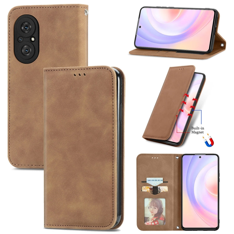 Retro Skin Feel Business Magnetic Horizontal Flip Leather Case with Holder & Card Slots & Wallet & Photo Frame, For Huawei P50, For Honor 50 SE, For Honor 50, For Honor Play 5T