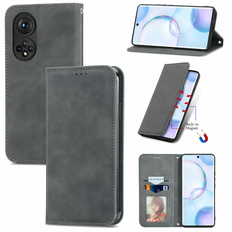 Retro Skin Feel Business Magnetic Horizontal Flip Leather Case with Holder & Card Slots & Wallet & Photo Frame, For Huawei P50, For Honor 50 SE, For Honor 50, For Honor Play 5T