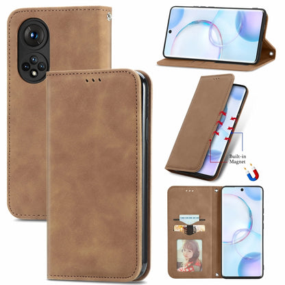 Retro Skin Feel Business Magnetic Horizontal Flip Leather Case with Holder & Card Slots & Wallet & Photo Frame, For Huawei P50, For Honor 50 SE, For Honor 50, For Honor Play 5T