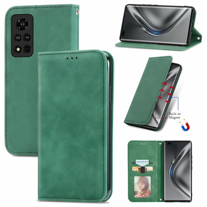 Retro Skin Feel Business Magnetic Horizontal Flip Leather Case with Holder & Card Slots & Wallet & Photo Frame, For Honor V40 5G, For Honor 50 Pro, For Samsung Galaxy F52, For OnePlus 9R