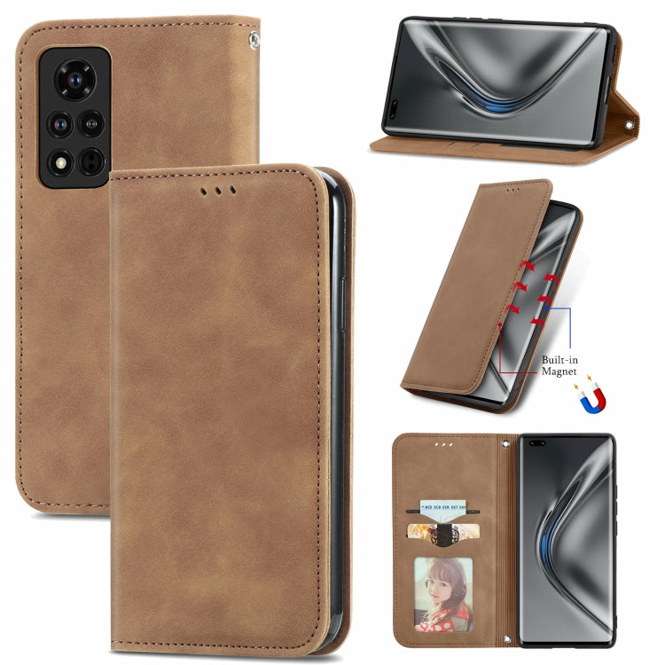 Retro Skin Feel Business Magnetic Horizontal Flip Leather Case with Holder & Card Slots & Wallet & Photo Frame, For Honor V40 5G, For Honor 50 Pro, For Samsung Galaxy F52, For OnePlus 9R