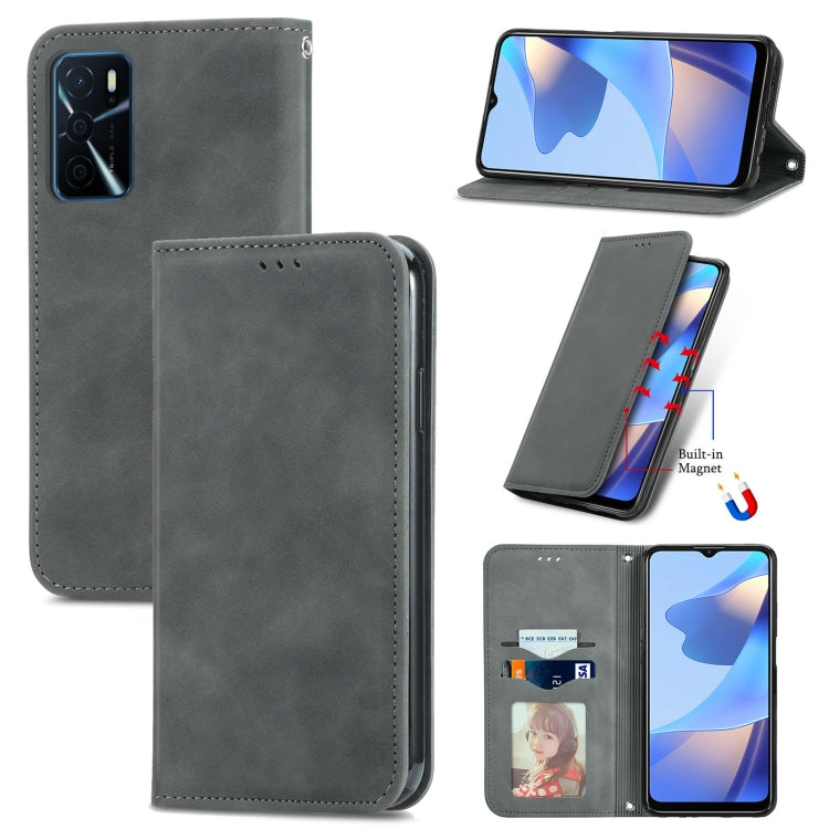 Retro Skin Feel Business Magnetic Horizontal Flip Leather Case with Holder & Card Slots & Wallet & Photo Frame, For OPPO A16, For Blackview A90