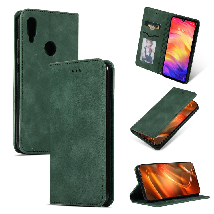 Retro Skin Feel Business Magnetic Horizontal Flip Leather Case for Redmi Note7 & Redmi Note7 Pro, Red, Dark Gray, Navy Blue, Army Green, Brown