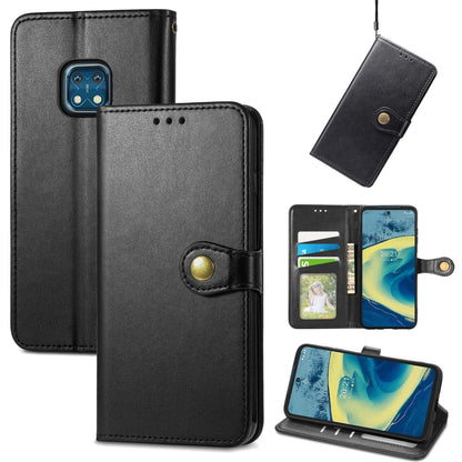 Solid Color Leather Buckle Phone Case with Lanyard & Photo Frame & Card Slot & Wallet & Stand Function, For Nokia XR 20, For OnePlus Nord 2