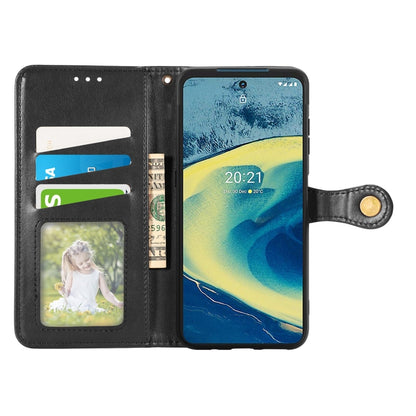 Solid Color Leather Buckle Phone Case with Lanyard & Photo Frame & Card Slot & Wallet & Stand Function, For Nokia XR 20, For OnePlus Nord 2