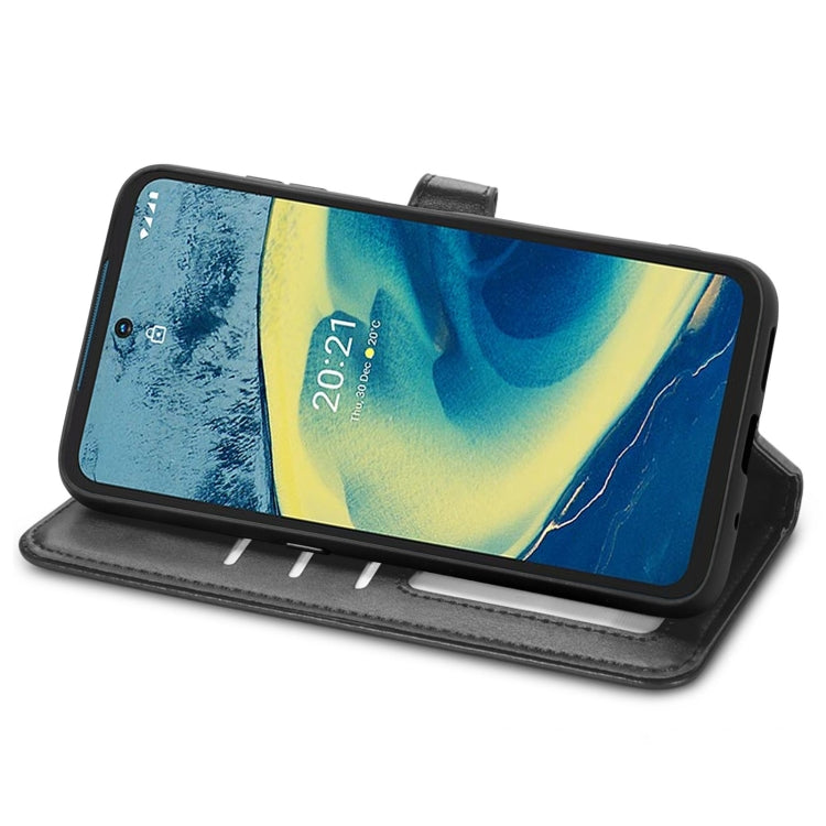 Solid Color Leather Buckle Phone Case with Lanyard & Photo Frame & Card Slot & Wallet & Stand Function, For Nokia XR 20, For OnePlus Nord 2