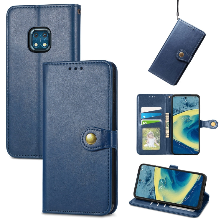 Solid Color Leather Buckle Phone Case with Lanyard & Photo Frame & Card Slot & Wallet & Stand Function, For Nokia XR 20, For OnePlus Nord 2