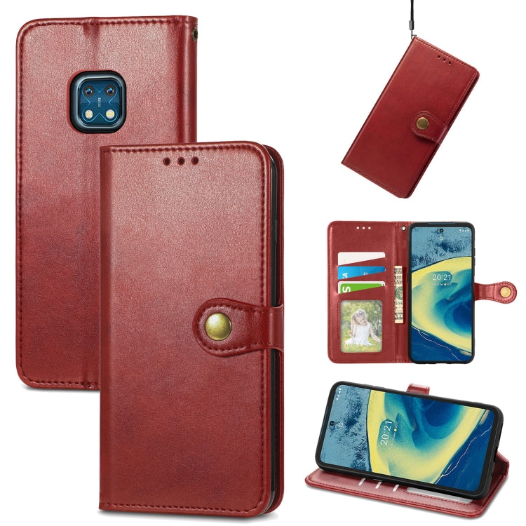 Solid Color Leather Buckle Phone Case with Lanyard & Photo Frame & Card Slot & Wallet & Stand Function, For Nokia XR 20, For OnePlus Nord 2
