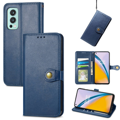 Solid Color Leather Buckle Phone Case with Lanyard & Photo Frame & Card Slot & Wallet & Stand Function, For Nokia XR 20, For OnePlus Nord 2