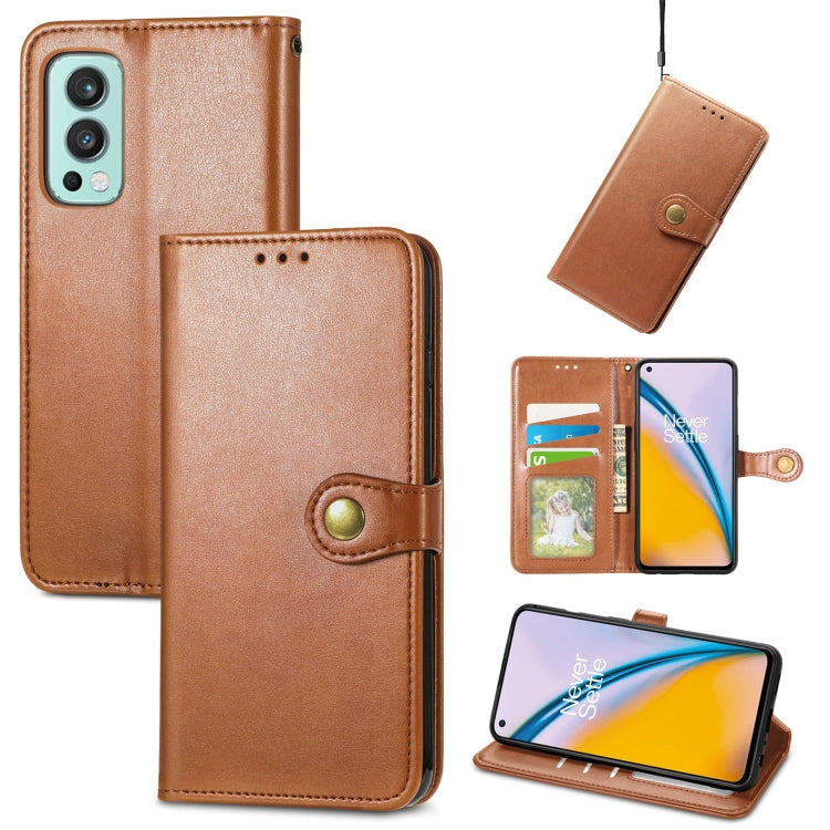 Solid Color Leather Buckle Phone Case with Lanyard & Photo Frame & Card Slot & Wallet & Stand Function, For Nokia XR 20, For OnePlus Nord 2