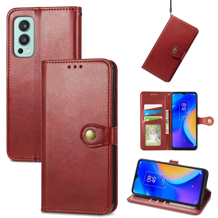 Solid Color Leather Buckle Phone Case with Lanyard & Photo Frame & Card Slot & Wallet & Stand Function, For Nokia XR 20, For OnePlus Nord 2