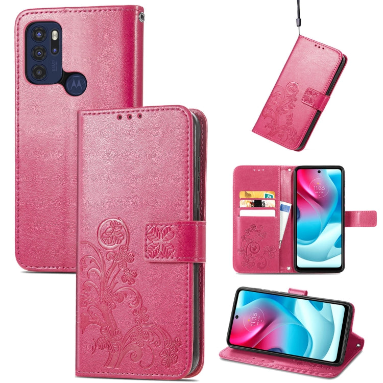 Four-leaf Clasp Embossed Buckle Mobile Phone Protection Leather Case with Lanyard & Card Slot & Wallet & Bracket Function, For Motorla Moto G60S, For Motorola Edge 20 Lite, For Motorola Edge 20 Pro, For Motorola Edge 20