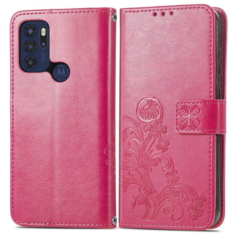 Four-leaf Clasp Embossed Buckle Mobile Phone Protection Leather Case with Lanyard & Card Slot & Wallet & Bracket Function, For Motorla Moto G60S, For Motorola Edge 20 Lite, For Motorola Edge 20 Pro, For Motorola Edge 20