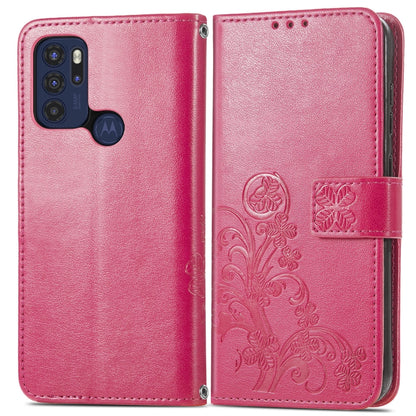 Four-leaf Clasp Embossed Buckle Mobile Phone Protection Leather Case with Lanyard & Card Slot & Wallet & Bracket Function, For Motorla Moto G60S, For Motorola Edge 20 Lite, For Motorola Edge 20 Pro, For Motorola Edge 20