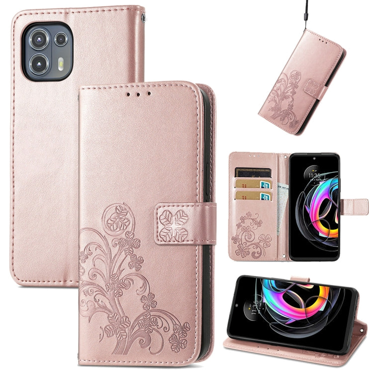 Four-leaf Clasp Embossed Buckle Mobile Phone Protection Leather Case with Lanyard & Card Slot & Wallet & Bracket Function, For Motorla Moto G60S, For Motorola Edge 20 Lite, For Motorola Edge 20 Pro, For Motorola Edge 20