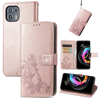 Four-leaf Clasp Embossed Buckle Mobile Phone Protection Leather Case with Lanyard & Card Slot & Wallet & Bracket Function, For Motorla Moto G60S, For Motorola Edge 20 Lite, For Motorola Edge 20 Pro, For Motorola Edge 20