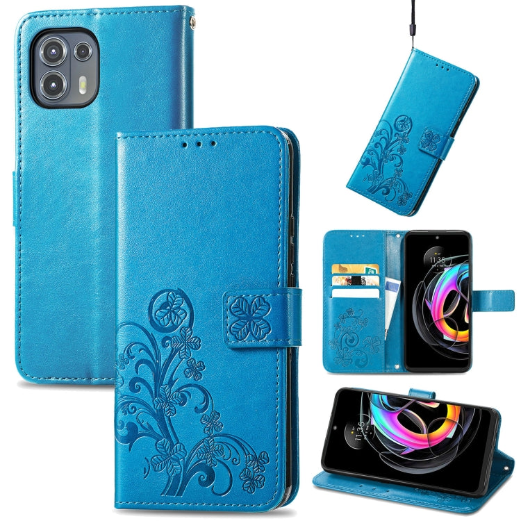 Four-leaf Clasp Embossed Buckle Mobile Phone Protection Leather Case with Lanyard & Card Slot & Wallet & Bracket Function, For Motorla Moto G60S, For Motorola Edge 20 Lite, For Motorola Edge 20 Pro, For Motorola Edge 20