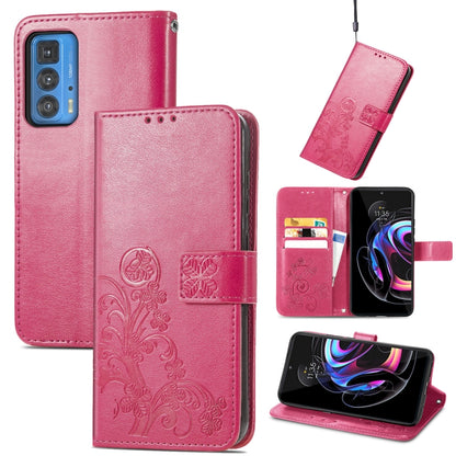 Four-leaf Clasp Embossed Buckle Mobile Phone Protection Leather Case with Lanyard & Card Slot & Wallet & Bracket Function, For Motorla Moto G60S, For Motorola Edge 20 Lite, For Motorola Edge 20 Pro, For Motorola Edge 20