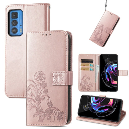 Four-leaf Clasp Embossed Buckle Mobile Phone Protection Leather Case with Lanyard & Card Slot & Wallet & Bracket Function, For Motorla Moto G60S, For Motorola Edge 20 Lite, For Motorola Edge 20 Pro, For Motorola Edge 20