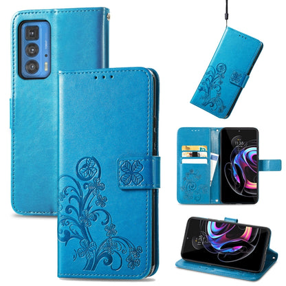 Four-leaf Clasp Embossed Buckle Mobile Phone Protection Leather Case with Lanyard & Card Slot & Wallet & Bracket Function, For Motorla Moto G60S, For Motorola Edge 20 Lite, For Motorola Edge 20 Pro, For Motorola Edge 20
