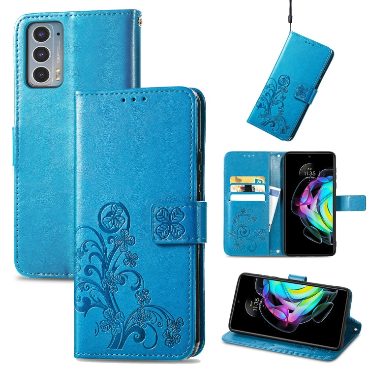 Four-leaf Clasp Embossed Buckle Mobile Phone Protection Leather Case with Lanyard & Card Slot & Wallet & Bracket Function, For Motorla Moto G60S, For Motorola Edge 20 Lite, For Motorola Edge 20 Pro, For Motorola Edge 20