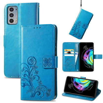 Four-leaf Clasp Embossed Buckle Mobile Phone Protection Leather Case with Lanyard & Card Slot & Wallet & Bracket Function, For Motorla Moto G60S, For Motorola Edge 20 Lite, For Motorola Edge 20 Pro, For Motorola Edge 20