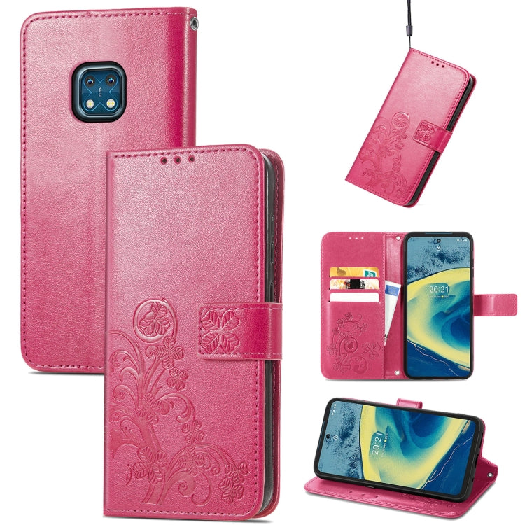 Four-leaf Clasp Embossed Buckle Mobile Phone Protection Leather Case with Lanyard & Card Slot & Wallet & Bracket Function, For Nokia  XR 20, For Nokia C01 Plus, For Huawei Maimang 10 SE, For Asus Zenfone 8 Flip