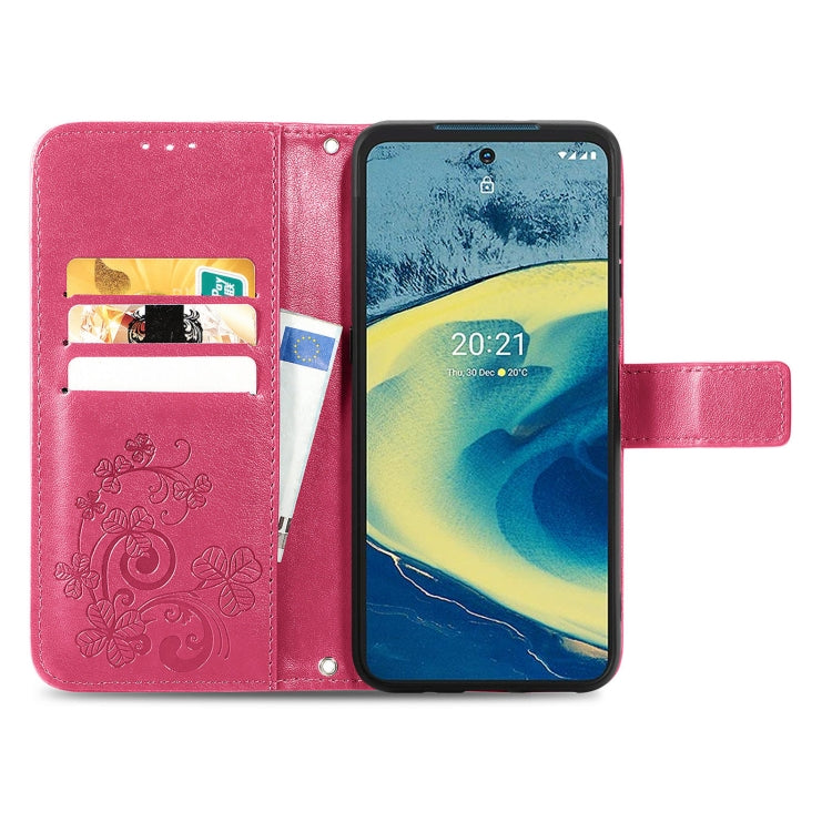 Four-leaf Clasp Embossed Buckle Mobile Phone Protection Leather Case with Lanyard & Card Slot & Wallet & Bracket Function, For Nokia  XR 20, For Nokia C01 Plus, For Huawei Maimang 10 SE, For Asus Zenfone 8 Flip