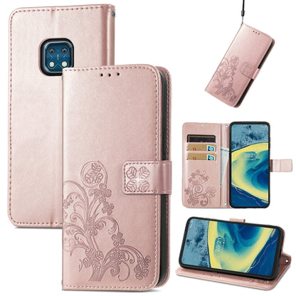 Four-leaf Clasp Embossed Buckle Mobile Phone Protection Leather Case with Lanyard & Card Slot & Wallet & Bracket Function, For Nokia  XR 20, For Nokia C01 Plus, For Huawei Maimang 10 SE, For Asus Zenfone 8 Flip