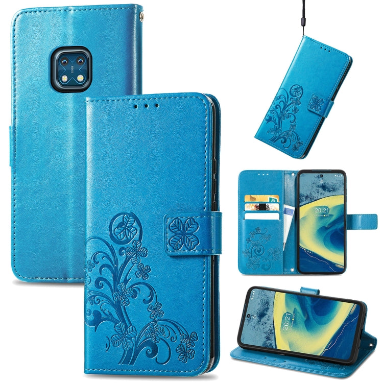 Four-leaf Clasp Embossed Buckle Mobile Phone Protection Leather Case with Lanyard & Card Slot & Wallet & Bracket Function, For Nokia  XR 20, For Nokia C01 Plus, For Huawei Maimang 10 SE, For Asus Zenfone 8 Flip