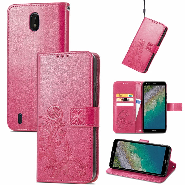 Four-leaf Clasp Embossed Buckle Mobile Phone Protection Leather Case with Lanyard & Card Slot & Wallet & Bracket Function, For Nokia  XR 20, For Nokia C01 Plus, For Huawei Maimang 10 SE, For Asus Zenfone 8 Flip