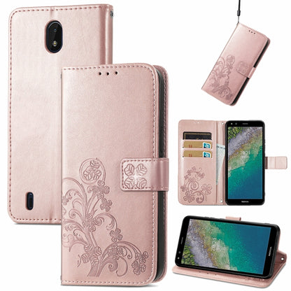 Four-leaf Clasp Embossed Buckle Mobile Phone Protection Leather Case with Lanyard & Card Slot & Wallet & Bracket Function, For Nokia  XR 20, For Nokia C01 Plus, For Huawei Maimang 10 SE, For Asus Zenfone 8 Flip