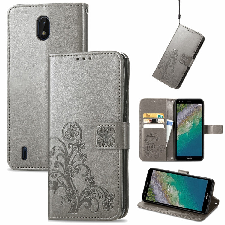 Four-leaf Clasp Embossed Buckle Mobile Phone Protection Leather Case with Lanyard & Card Slot & Wallet & Bracket Function, For Nokia  XR 20, For Nokia C01 Plus, For Huawei Maimang 10 SE, For Asus Zenfone 8 Flip
