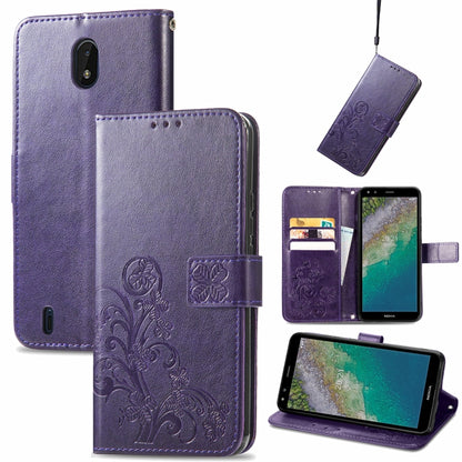 Four-leaf Clasp Embossed Buckle Mobile Phone Protection Leather Case with Lanyard & Card Slot & Wallet & Bracket Function, For Nokia  XR 20, For Nokia C01 Plus, For Huawei Maimang 10 SE, For Asus Zenfone 8 Flip