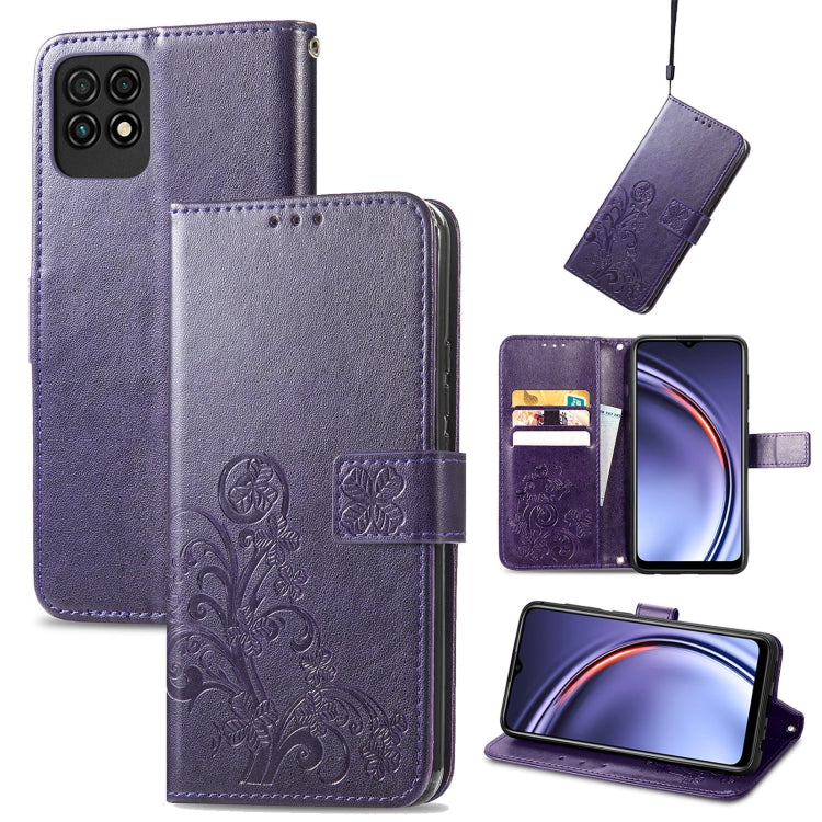 Four-leaf Clasp Embossed Buckle Mobile Phone Protection Leather Case with Lanyard & Card Slot & Wallet & Bracket Function, For Nokia  XR 20, For Nokia C01 Plus, For Huawei Maimang 10 SE, For Asus Zenfone 8 Flip