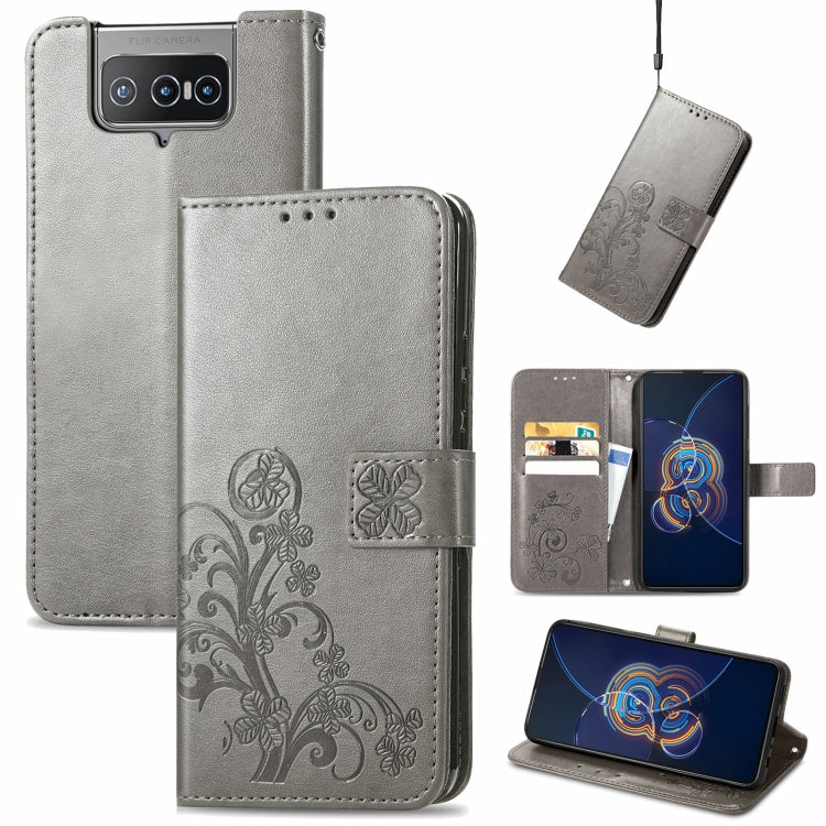 Four-leaf Clasp Embossed Buckle Mobile Phone Protection Leather Case with Lanyard & Card Slot & Wallet & Bracket Function, For Nokia  XR 20, For Nokia C01 Plus, For Huawei Maimang 10 SE, For Asus Zenfone 8 Flip