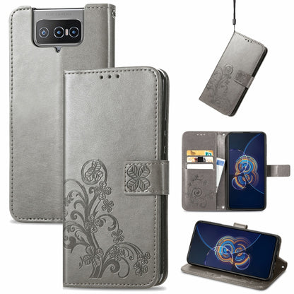 Four-leaf Clasp Embossed Buckle Mobile Phone Protection Leather Case with Lanyard & Card Slot & Wallet & Bracket Function, For Nokia  XR 20, For Nokia C01 Plus, For Huawei Maimang 10 SE, For Asus Zenfone 8 Flip