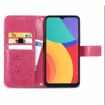 Four-leaf Clasp Embossed Buckle Mobile Phone Protection Leather Case with Lanyard & Card Slot & Wallet & Bracket Function, For Alcatel 1S 2021, For Wiko Y61, For vivo S7, For Tecno Pova 2