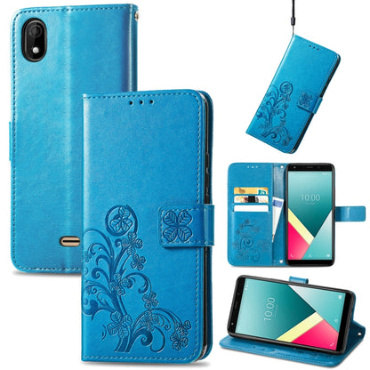 Four-leaf Clasp Embossed Buckle Mobile Phone Protection Leather Case with Lanyard & Card Slot & Wallet & Bracket Function, For Alcatel 1S 2021, For Wiko Y61, For vivo S7, For Tecno Pova 2