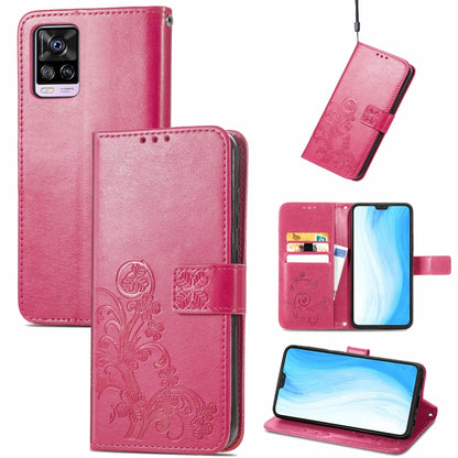 Four-leaf Clasp Embossed Buckle Mobile Phone Protection Leather Case with Lanyard & Card Slot & Wallet & Bracket Function, For Alcatel 1S 2021, For Wiko Y61, For vivo S7, For Tecno Pova 2