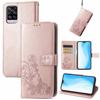 Four-leaf Clasp Embossed Buckle Mobile Phone Protection Leather Case with Lanyard & Card Slot & Wallet & Bracket Function, For Alcatel 1S 2021, For Wiko Y61, For vivo S7, For Tecno Pova 2