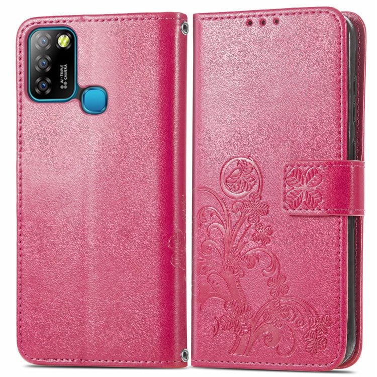 Four-leaf Clasp Embossed Buckle Mobile Phone Protection Leather Case with Lanyard & Card Slot & Wallet & Bracket Function, For Infinix Smart 5, For Infinix Note 10, For Infinix Note 8, For Infinix HOT 10T