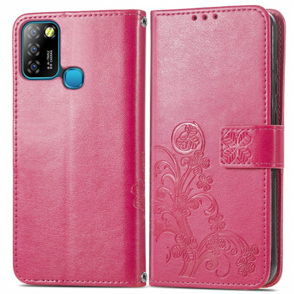 Four-leaf Clasp Embossed Buckle Mobile Phone Protection Leather Case with Lanyard & Card Slot & Wallet & Bracket Function, For Infinix Smart 5, For Infinix Note 10, For Infinix Note 8, For Infinix HOT 10T