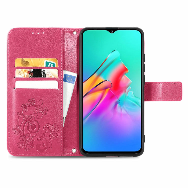 Four-leaf Clasp Embossed Buckle Mobile Phone Protection Leather Case with Lanyard & Card Slot & Wallet & Bracket Function, For Infinix Smart 5, For Infinix Note 10, For Infinix Note 8, For Infinix HOT 10T