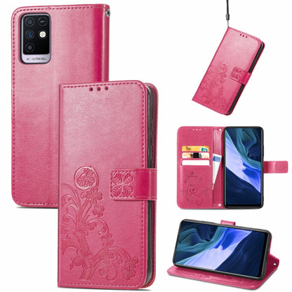 Four-leaf Clasp Embossed Buckle Mobile Phone Protection Leather Case with Lanyard & Card Slot & Wallet & Bracket Function, For Infinix Smart 5, For Infinix Note 10, For Infinix Note 8, For Infinix HOT 10T