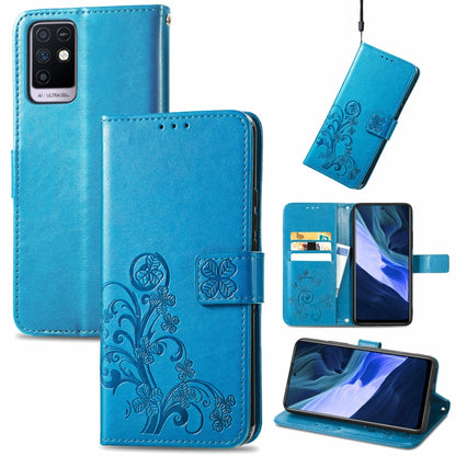 Four-leaf Clasp Embossed Buckle Mobile Phone Protection Leather Case with Lanyard & Card Slot & Wallet & Bracket Function, For Infinix Smart 5, For Infinix Note 10, For Infinix Note 8, For Infinix HOT 10T