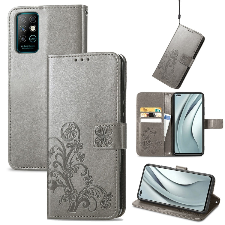 Four-leaf Clasp Embossed Buckle Mobile Phone Protection Leather Case with Lanyard & Card Slot & Wallet & Bracket Function, For Infinix Smart 5, For Infinix Note 10, For Infinix Note 8, For Infinix HOT 10T
