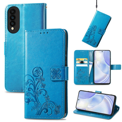 Four-leaf Clasp Embossed Buckle Mobile Phone Protection Leather Case with Lanyard & Card Slot & Wallet & Bracket Function, For Huawei nova 8 SE Youth, For Blackview A100