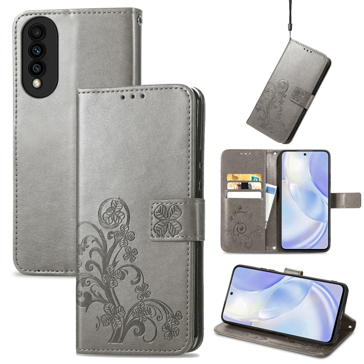 Four-leaf Clasp Embossed Buckle Mobile Phone Protection Leather Case with Lanyard & Card Slot & Wallet & Bracket Function, For Huawei nova 8 SE Youth, For Blackview A100